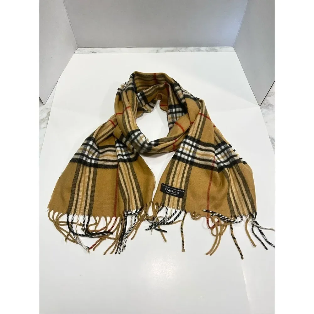 Maddison Unisex Scarf Disigns Plaid Size Adult Soft Made in Germany Beige Black